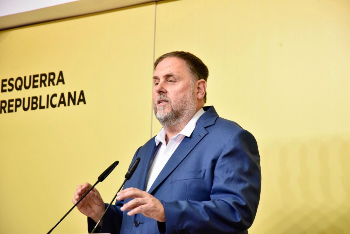 Archivo - El líder de ERC, Oriol Junqueras, en rueda de prensa.