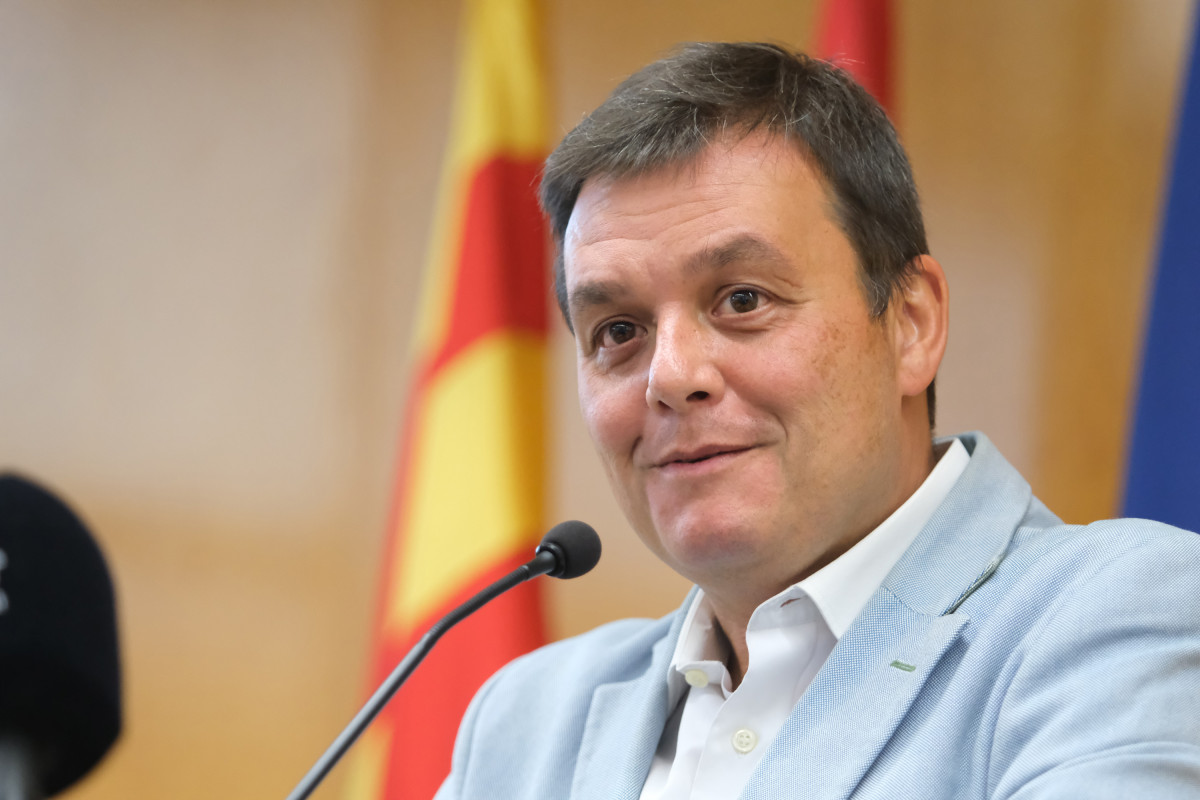 El presidente del Consejo Superior de Deportes (CSD), Víctor Francos, en rueda de prensa en la Subdelegación del Gobierno en Tarragona para explicar las medidas que adoptará el CSD en relación con