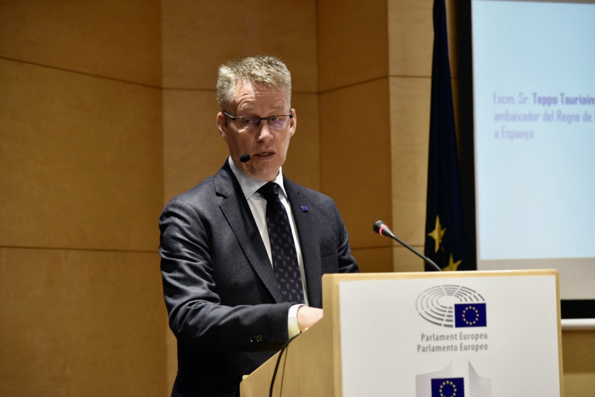 El embajador de Suecia en España, Teppo Tauriainen, en el acto de presentación de las prioridades suecas durante su presidencia del Consejo de la UE