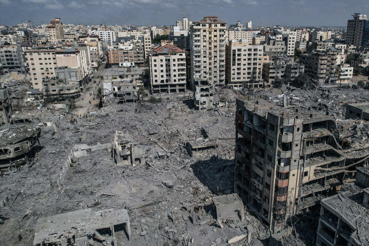 EuropaPress 5497823 10 october 2023 palestinian territories gaza city an aerial view of damaged