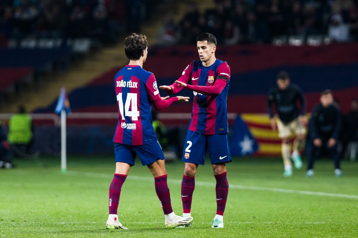 EuropaPress 5607958 joao cancelo and joao felix of fc barcelona during the uefa champions