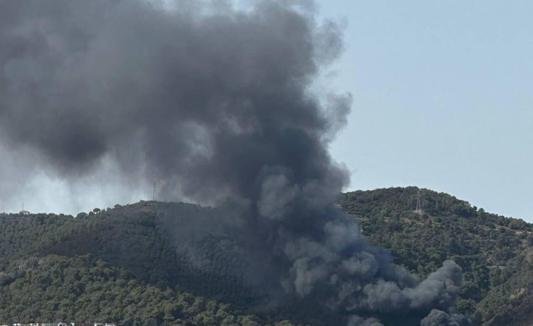 El incendio cerca del Laberint d'Horta de Barcelona está controlado y no llega a ser forestal