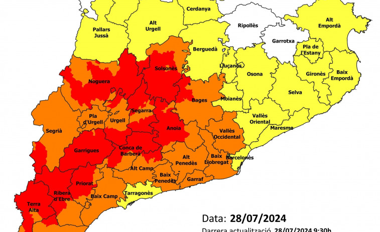 Catalunya activa el nivel 3 por riesgo de incendio en 154 municipios