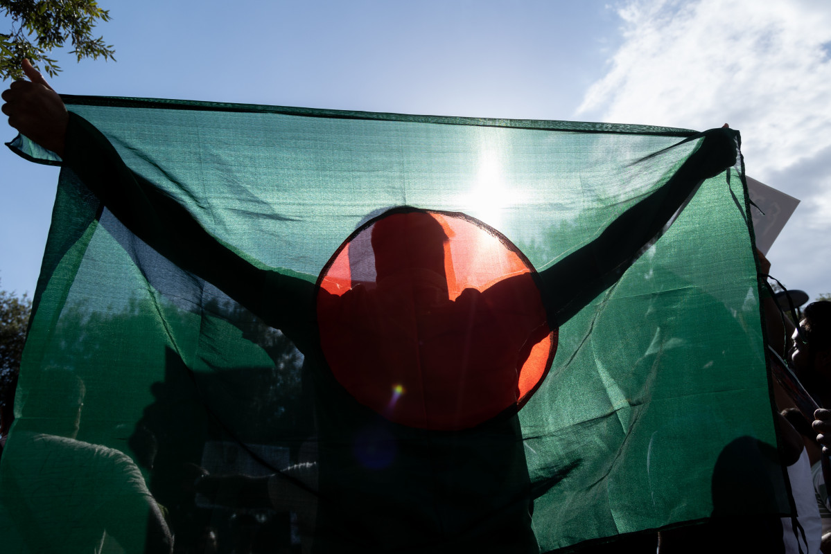 EuropaPress 6104299 july 22 2024 rome italy protesters with the bangladeshi flag during the