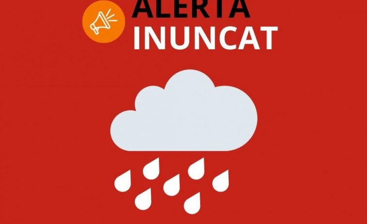 Activada la alerta Inuncat por posibles lluvias intensas hasta la mañana de este domingo