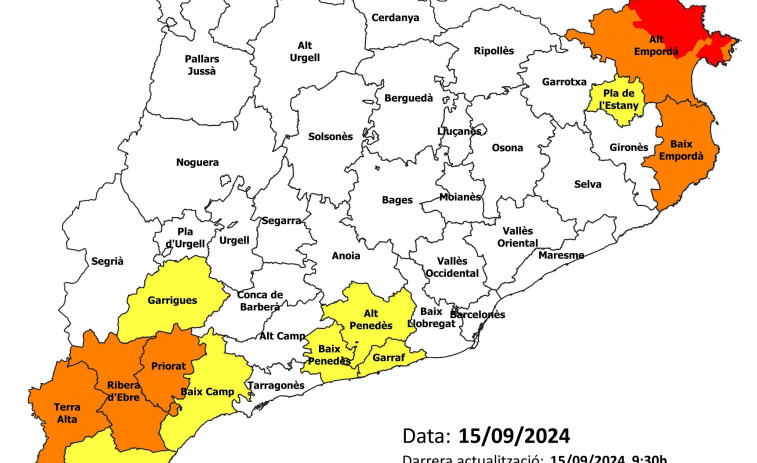 Catalunya activa el nivel 3 por riesgo de incendio en 19 municipios del Alt Empordà