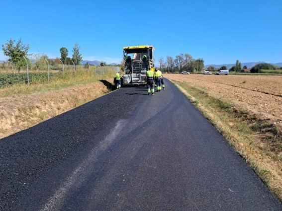 Obras de mejora de la C-252 entre Figueres y Garriguella (Girona).