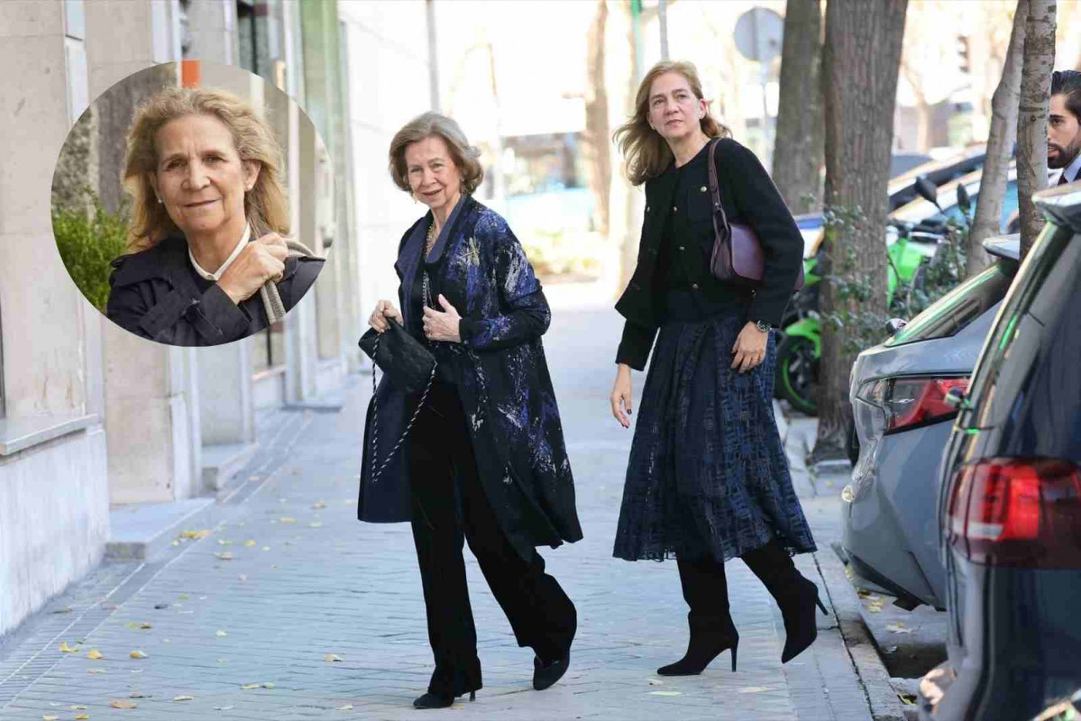 Fotomontaje de la Infanta Helena con la Reina Sofía y Cristina