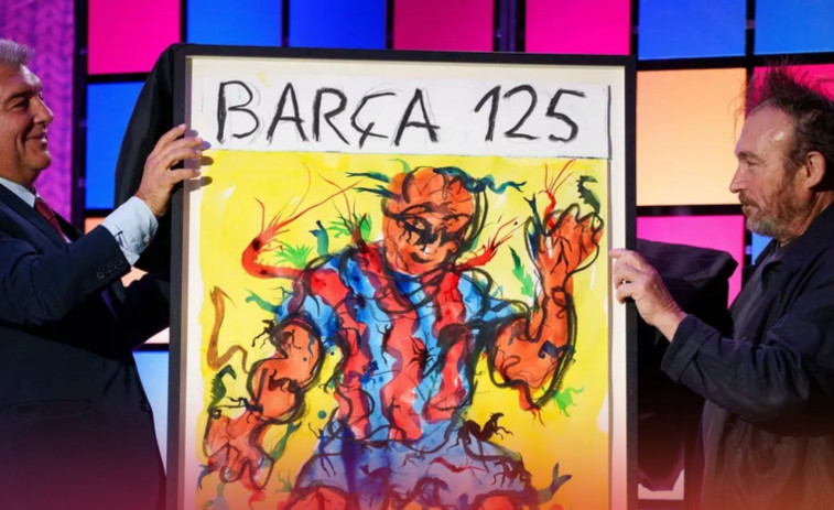 El Barça presenta el cartel de su 125 aniversario, obra de Miquel Barceló