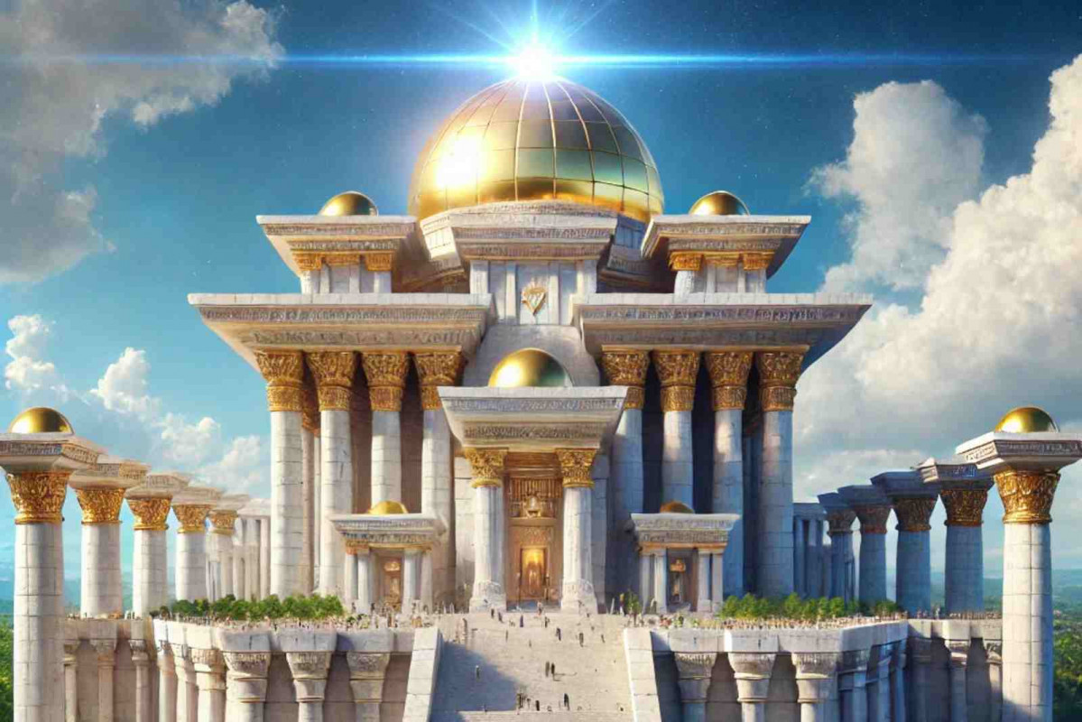 Imagen creada con IA del Tercer Templo de Jerusalén