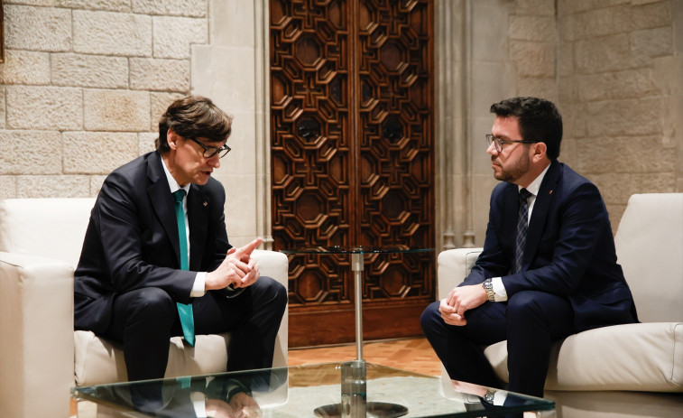 Illa recibe al expresident Aragonès en el Palau de la Generalitat: 