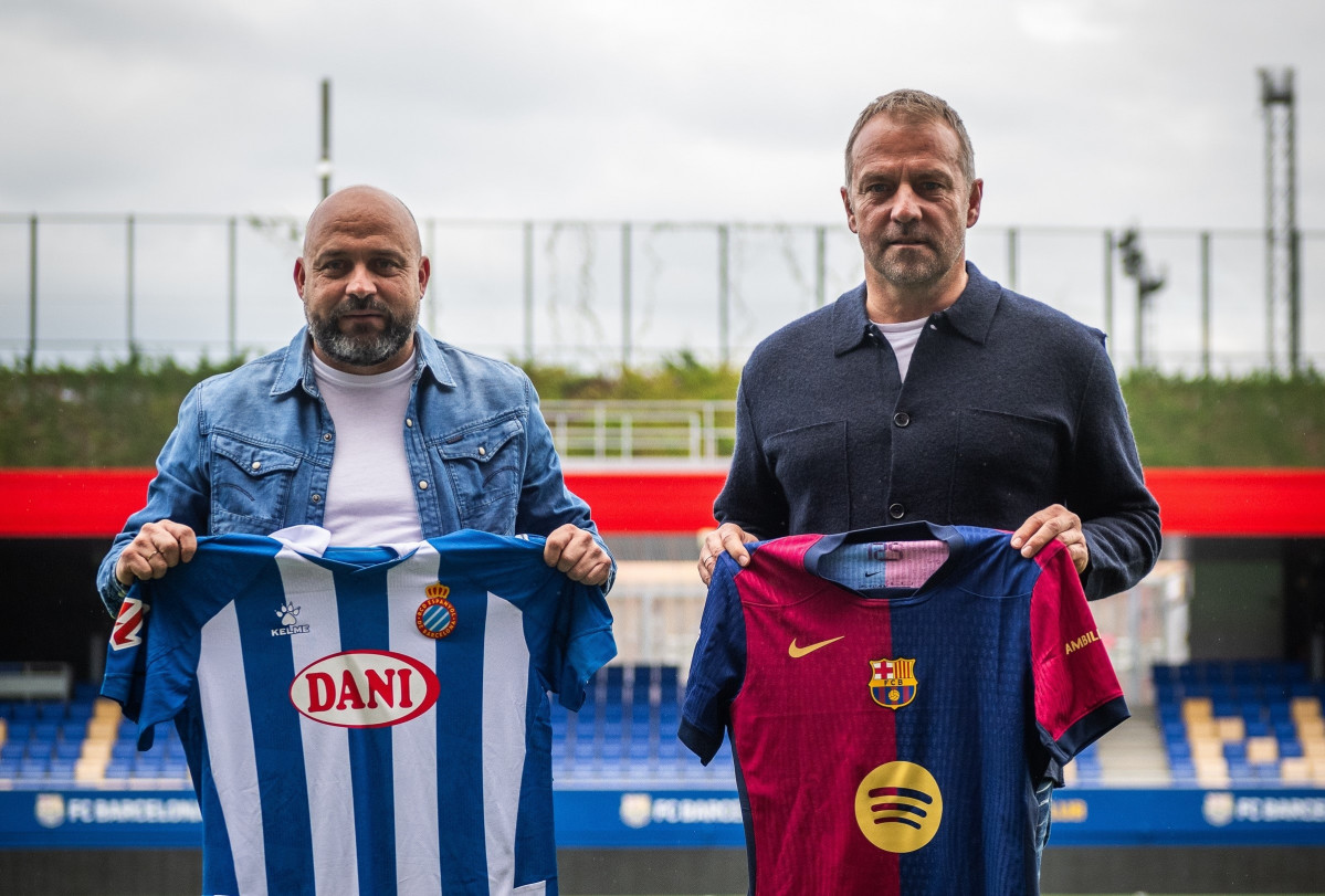 EuropaPress 6317378 manolo gonzalez hansi flick entrenadores rcd espanyol fc barcelona