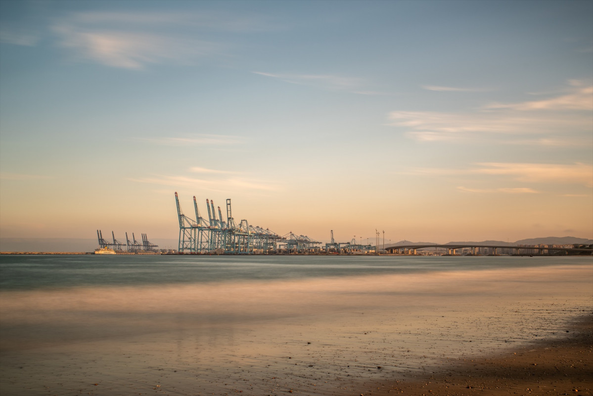 EuropaPress 6329583 april 2015 serene long exposure shot of the seaport at rinconcillo beach in