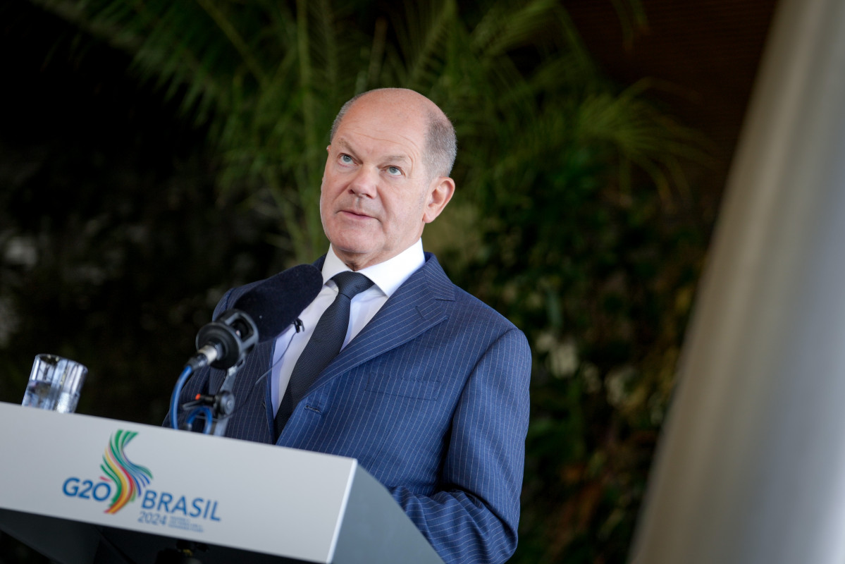 EuropaPress 6352163 19 november 2024 brazil rio janeiro german chancellor olaf scholz gives