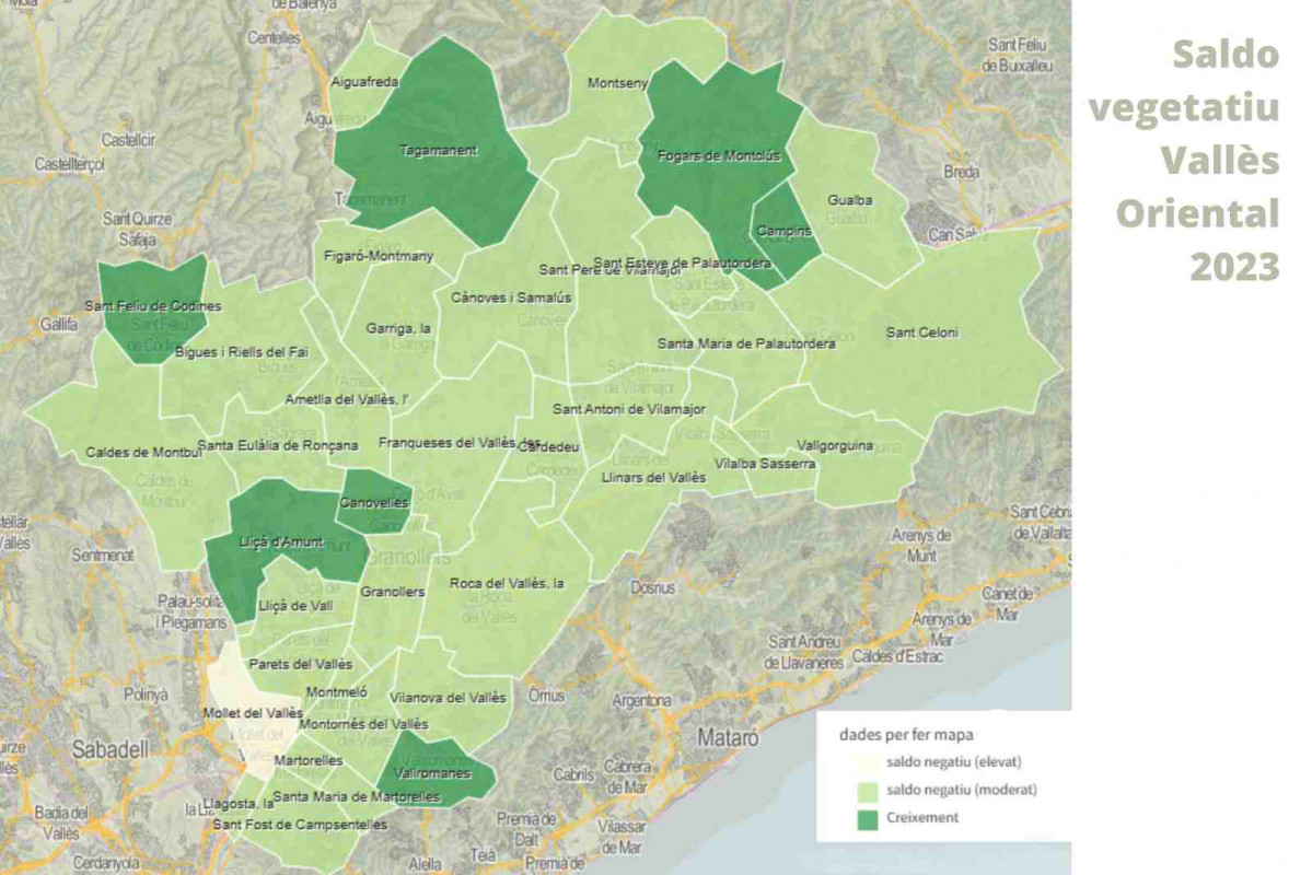 Saldo vegetativo Valles Oriental 2023