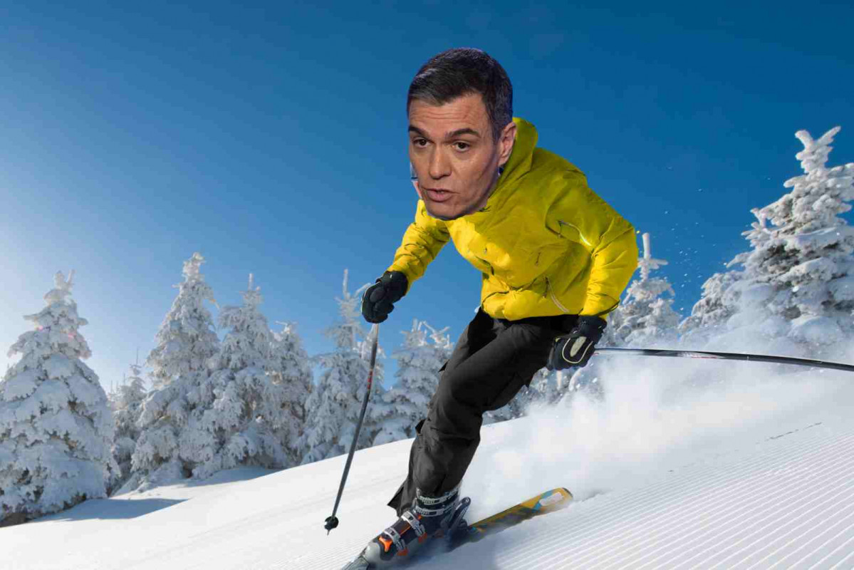 Pedro Sánchez esquiando   Fotomontaje CatalunyaPress