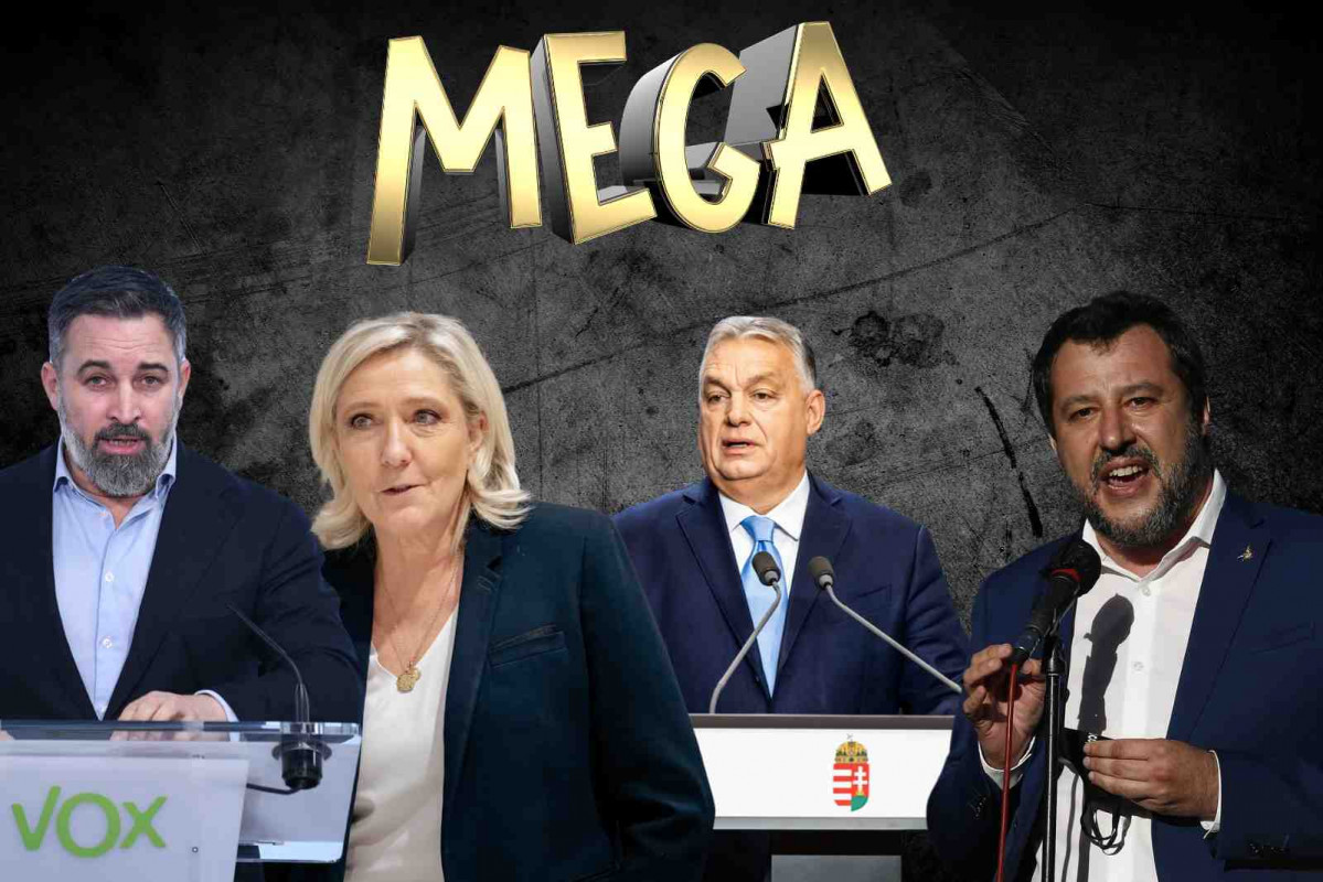 Santiago AbascaLl, Marine Le Pen, Viktor Orban y Mateo Salvini