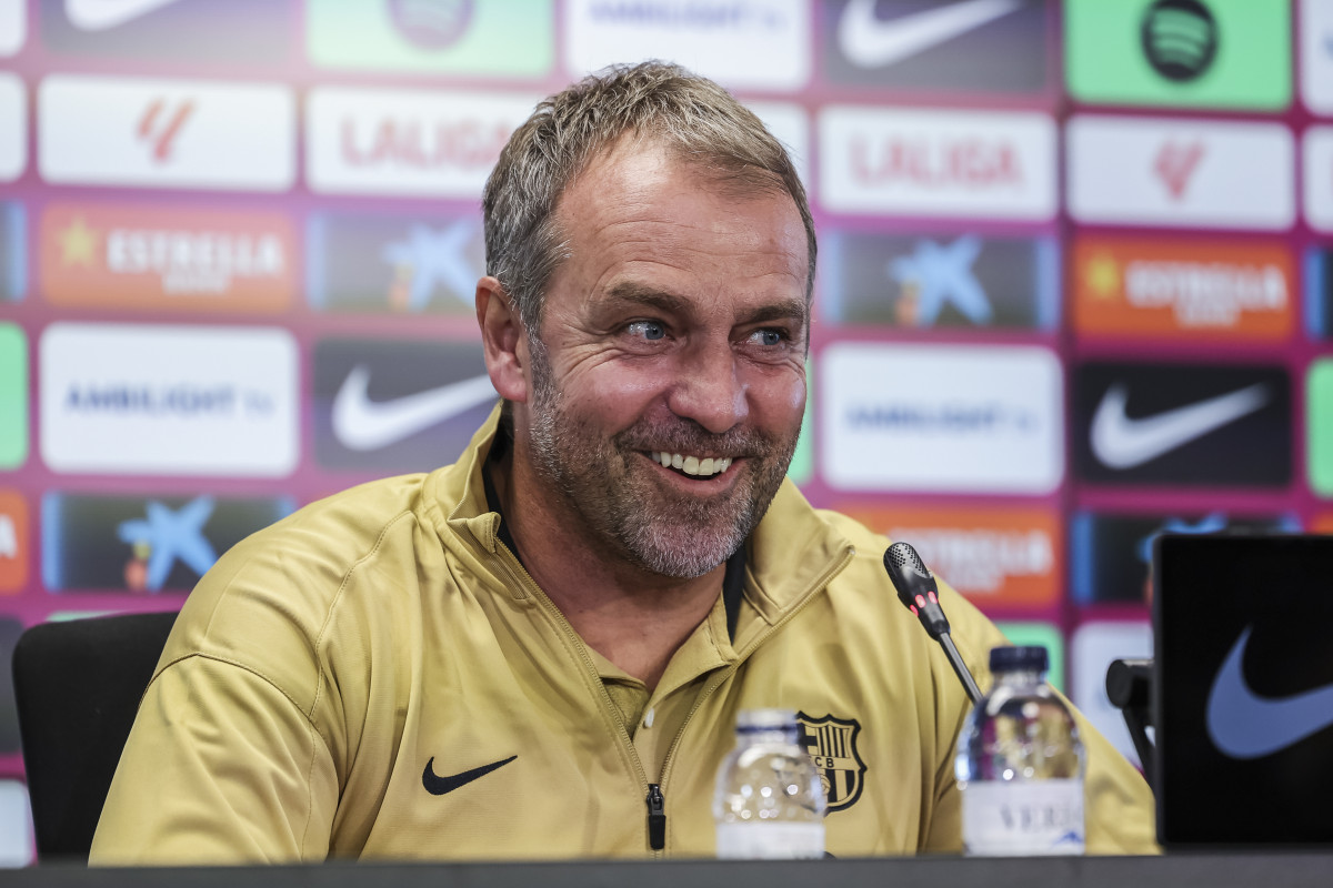 EuropaPress 6417709 hansi flick head coach of fc barcelona attends his press conference during