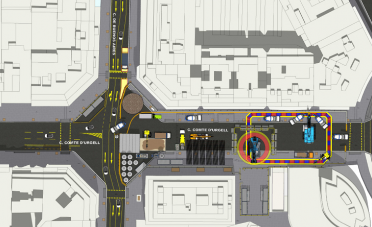 Afectaciones al tráfico en la calle Compte d'Urgell a partir de mañana, 23 de febrero por las obras de la L8