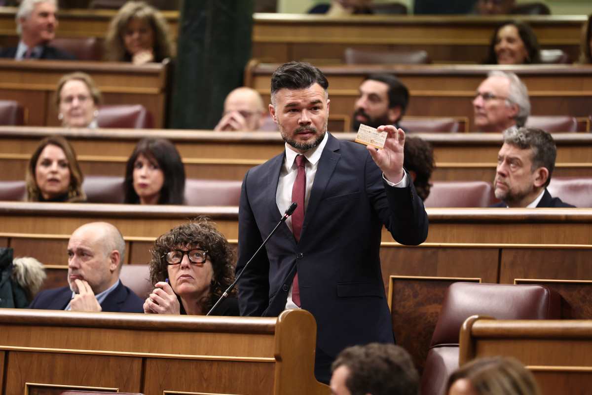 El portavoz de ERC en el Congreso, Gabriel Rufián, a 19 de marzo de 2025, en Madrid (España).