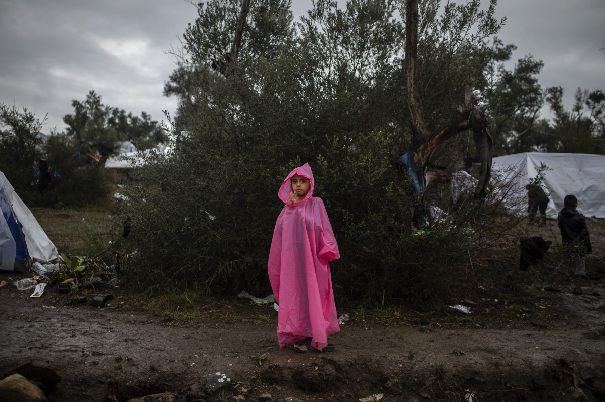 Refugiada en Lesbos