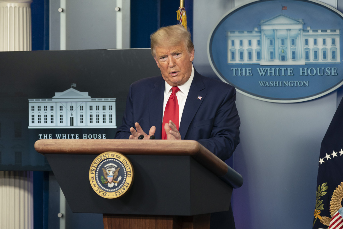 March 31, 2020 - Washington, DC, United States: United States Presidente Donald J. Trump participates in a news briefing by members of the Coronavirus Task Force at the White House. (Chris Kleponis / Contacto)