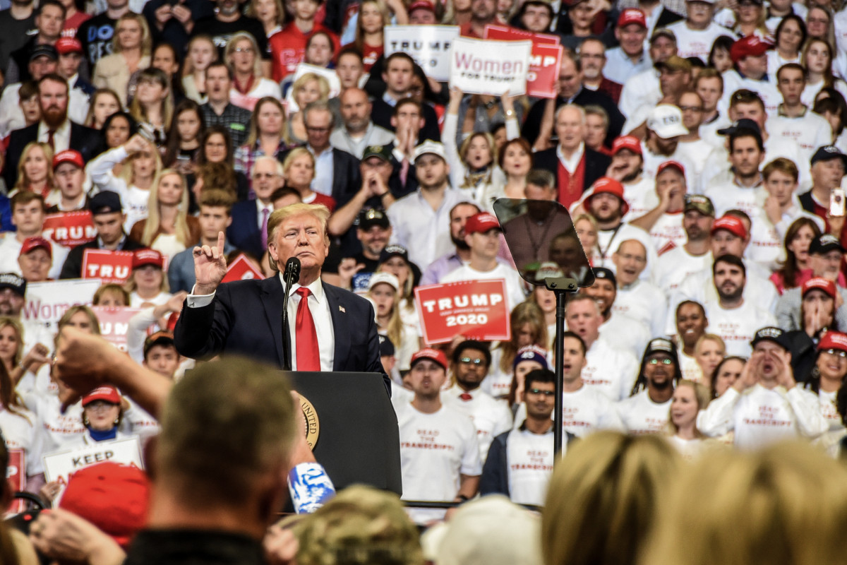 El presidente de Estados Unidos, Donald Trump, en un mítin.