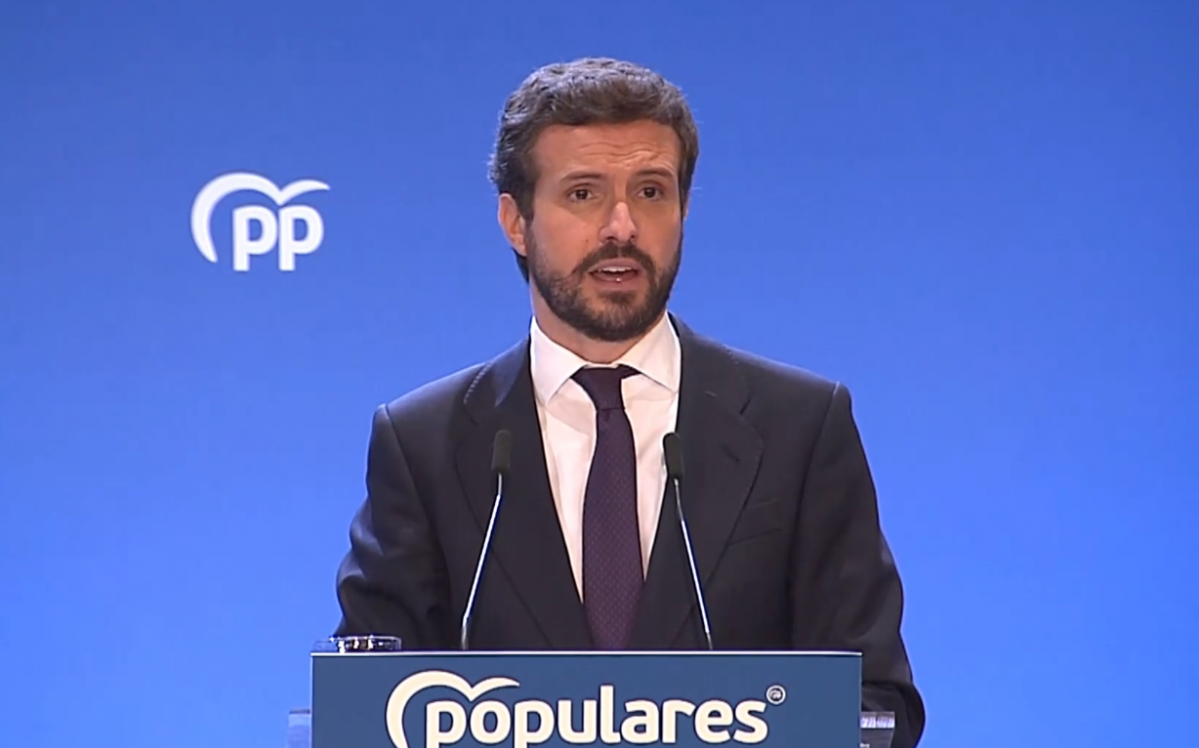 Pablo Casado tras la Junta Directiva del PP